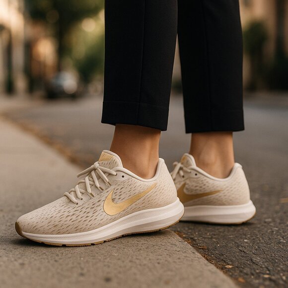 Nike Shoes - NIKE ZOOM WINFLOW 5 Beige Phantom Gold Sneakers Womens 8 SOLE Orthotics Insoles